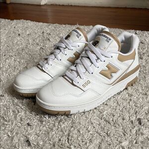 New Balance Men's White and Tan 550 Sneakers